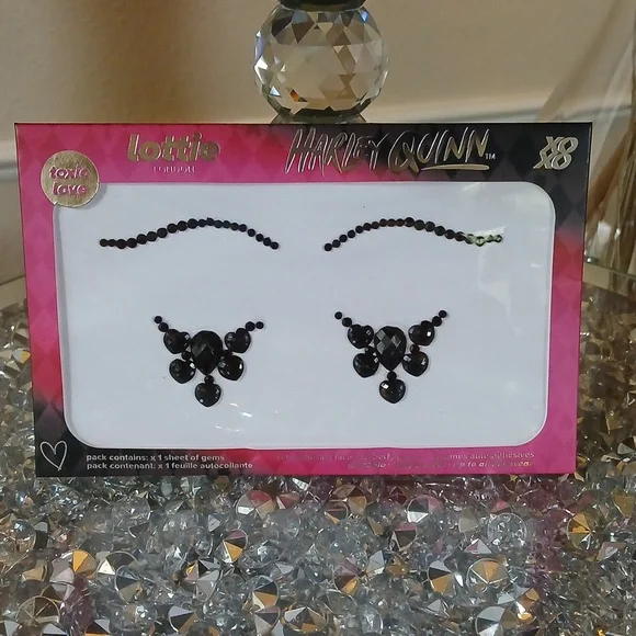New 4pc Harley Quinn Face Gems Toxic Love / Pouts & Pigtails By Lottie London - Picture 9 of 17